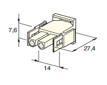 MATE-N-LOK MALE holder white 2-pol. 