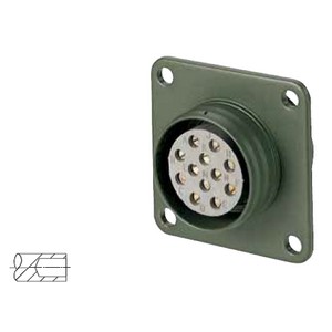 Military plug 12-pin according to VG 96 923, socket with contact sockets 