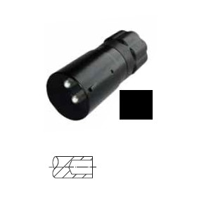 2-pin military connector, 24 V according to VG 96 917, plug, black sleeve, with crimp / solder contacts for 35 mm² cable 