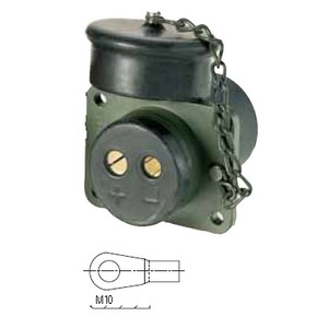 Connector 2-pin, 24 V, 70 mm², socket with contacts for cable lug connection M10 