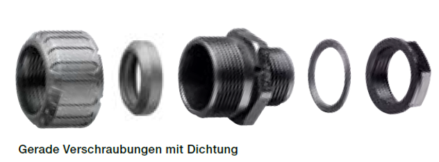 ABB - Straight Fitting - Sealed Fittings AB16-M16 - NC16 - NW13