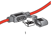 [0100335] Waterproof MiniVal fuse holder with cables 4mm² L = 120mm 