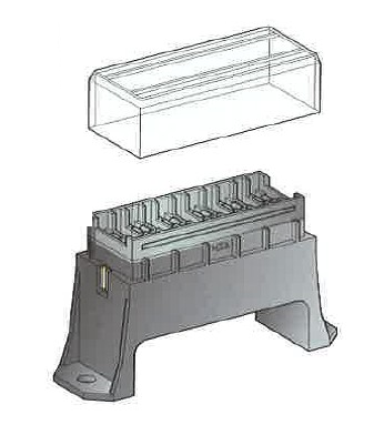 [0100540] Fuseholder UniVal - 4-pol. with cover - with terminals