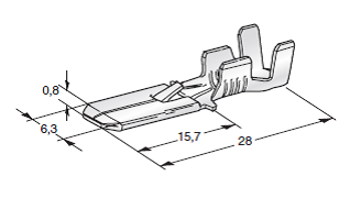 [1101660] FASTON M630 with notch; Cable cross-section: 0.75-2mm²; Material: CuZn-Sn 