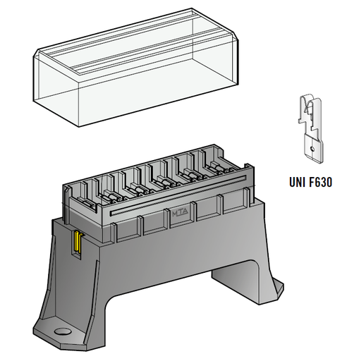 [0100560] Fuseholder UniVal - 6-way - with Terminals and Cover