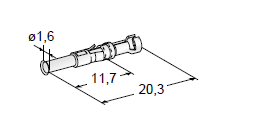 [1107970] PIN TERMINAL L20 F1.6 - Cable cross-section: 0.5-1mm² - Material: CuSn-Sn