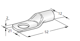 [1605030] Ring cable lug TUBOLAR L52 - Hole: M11 - Cable cross section: 50mm² - Material: Cu-Sn 