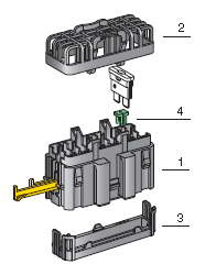 [0103000] xxx 6-way U.P.L. - Holder kit with cover, contacts and mounting plate 