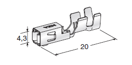 [1708330] Flat receptacle Mini F280 0.35-0.75mm² on reel (packing unit 3000 pcs.)