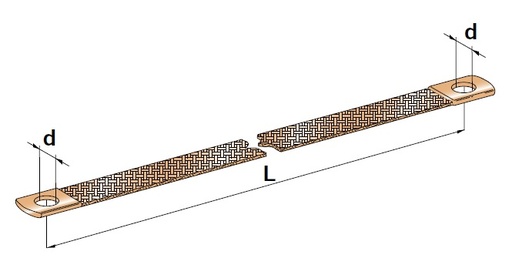 [2508650] Ground Strap 10mm² - L = 210mm - d = 8.4mm
