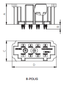 [401-100-ABKGH] Connector G&H - 2-row - 8-way - Press-fit technology - Color: black