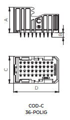 [403200AGNC] Connector 36-way COD-C - pressfit terminal - Color: Green