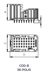 [403200AVIB] 36-pin connector COD-B - Pressfit technology - Color: violet