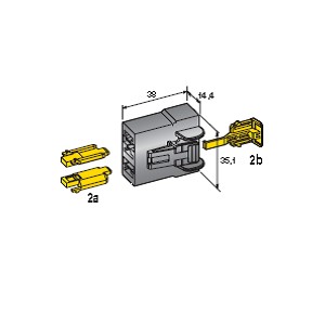 [4440700] 3-pin Power connector housing - FEMALE - with SL (2a) - without SL (2b) - color: black 