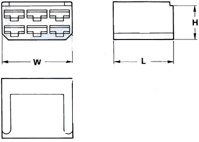 [4510261] MULTIPLE 6.3 FEMALE holder white 6-pol. - without locking tab 