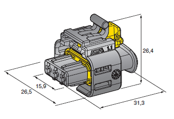 [4510881] HP6 2,3 & 4-WAY FEMALE holder black CODE 1 black 