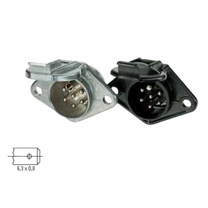 [6.00753.000] Trailer plug 24 V, 7-pin, socket, according to ISO 1185, N version, plastic, with flat plug contacts 