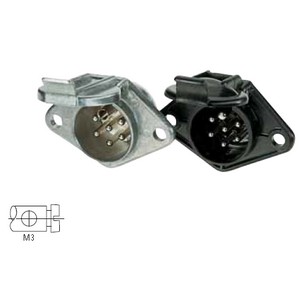 [6.00753.970] Trailer plug 24 V, 7-pin, socket, according to ISO 3731, S version, plastic, with screw contacts 