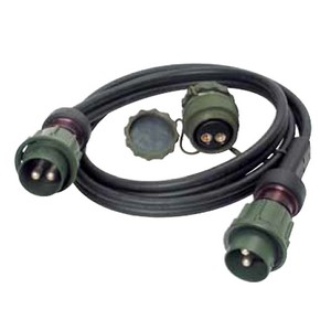 [6.00935.506] 2-pole military connector, 24 V according to VG 96 917, connecting cable 2 x 35 mm², 6 m long, with 2 molded plugs with screw ring and 1 coupling 