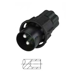 [6.00942.054] 2-pin military connector, 24 V according to VG 96 917, plug with screw ring, black, with crimp / solder contacts for 50 mm² cable 