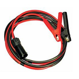 [6.00945.335] 2-pin military connector, 24 V according to VG 96 917, jump start cable, 35 mm² cable, 3.5 m length, black plug, black and red pole clamps 