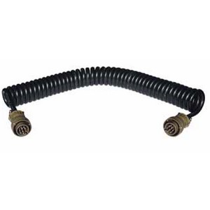 [6.00948.001] Military plug according to VG 95 234, connecting cable, helical cable with 1 plug contact sockets and 1 plug contact pins, length 4 m (stretched) 