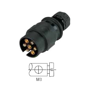 [6.00998.300] Trailer connector 12 V, 7-pin, folding connector according to ISO 1724, N version, plastic, with screw contacts 