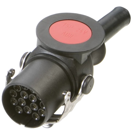 [6.85000.002-B] Trailer Connector 24V, 15-way - ISO 12 098 - kink-protection sleeve - crimp terminals - wires Ø 13-17mm