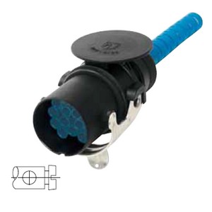 [6.85000.003] 24 V trailer plug, 15-pin, plug to ISO 12 098, with anti-kink sleeve, with turned screw contacts, for cables Ø 13 - 17 mm