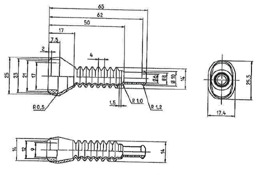[85PV310001197] Grommet JPT 3-4pole bellows