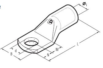 [A19B-M10/25] Tubular cable lug - tinned copper 95mm² - M10