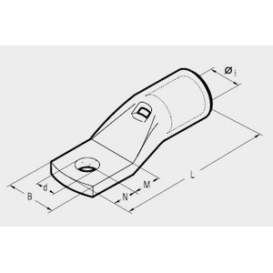 [A19B-M8/15,5] Narrow lug cable lug - 95mm² - Hole: M8 - narrow version