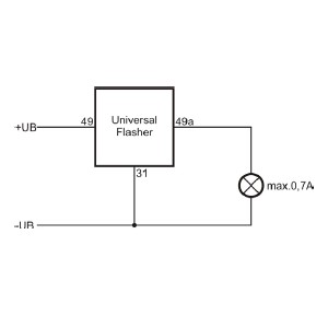 [BG.300.000.00] Blinkgeber 9-30V - Universal - Schließer - Blinkfrequenz: 90 Imp/min +/- 10 - Lasche: optional