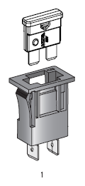 [0300330] UNIVAL holder for housing installation with 6,3mm terminal - color: black