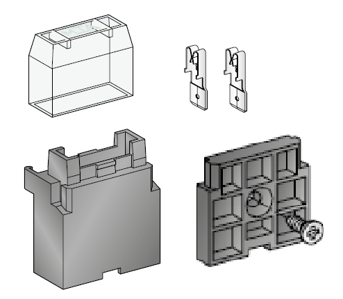 [0300355] UNIVAL holder KIT - (holder + cover + mounting plate + 2 crimp contacts) - color: black 