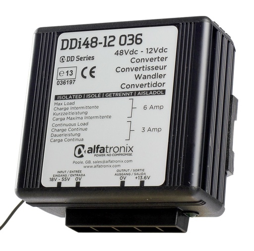 [DDi 48-12 036] Voltage Converter 48V/12V AlfaTronix DDi Series Converter DDi 48-12 036 - isolated