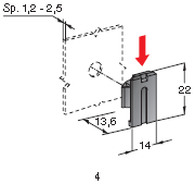 [0300398] Fastening plate to press on, hole 8.0mm - color: black 