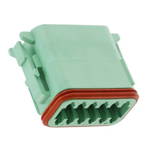 [DT06-12SC-C017] DEUTSCH Socket Housing 12-pole DT-Series - without wedgelock - green