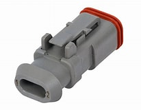 [DT06-2S-E008] DEUTSCH socket housing 2-pin DT series without retaining wedge W2S for rubber protective sleeves e.g. CR.2.0001, 4520901.1 