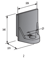 [0300691] Mounting plate - Mountain Bracket Female, Hole 8.5mm - Color: black 