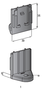 [0300697] Mounting plate - Mountain Bracket Male, hole 5.5mm - Color: black 