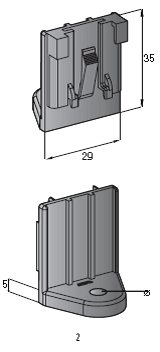 [0300698] Mounting plate - Mountain Bracket Female, Hole 5.5mm - Color: black 