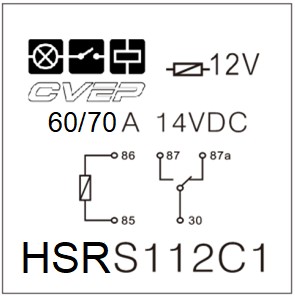 [HSRS112C1] Powerrelay 12V - Changer - 70A - without bracket - sealed