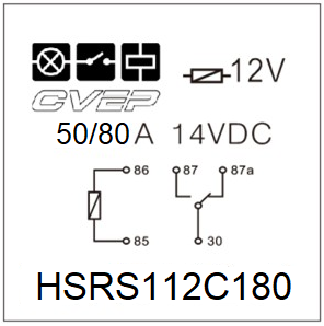 [HSRS112C180] Powerrelay 12V - Changer - 60/80A -  without metalbracket - sealed