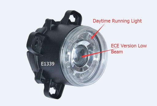 [LH.X.0004] LED Headlight round - Daylight/Low Beam - D:90mm - Osram LED