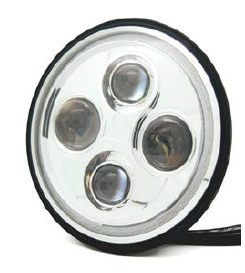 [LH.X.0015.x] LED Headlight with Low-, Highbeam and DLR - round - E-mark - set (2 pieces)