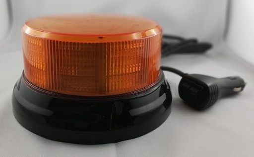 [LW.X.0005] Rundumwarnleuchte LED - 10-30V - 24W - Magnetfuß - Kabel mit Stecker/Zigarettenanzünder - 3 Lichteffektfunktionen umschaltbar