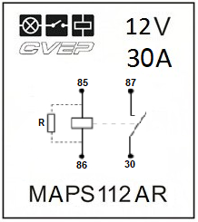 [MAPS112AR] Microrelay 280er Serie - 12V - 30A - Closer - Resistor - sealed