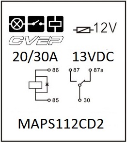 [MAPS112CD] Microrelaiy 280er Serie - 12V - 30A - Changer - Diode - sealed