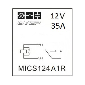 [MICS112A1R] Microrelay 12V - Closer- 35A - Resistor - sealed
